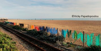 View of the old Brighton railway and the pebble beach by Vicky Papadopoulou.